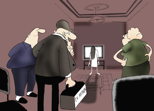 Cartoon: TV REPAIR... (medium) by berk-olgun tagged tv,repair