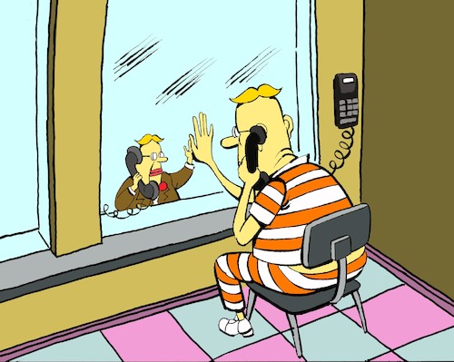 Cartoon: Ventriloquist in Prison... (medium) by berk-olgun tagged ventriloquist,in,prison