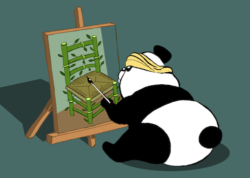 Cartoon: Vincent Panda Gogh... (medium) by berk-olgun tagged vincent,panda,gogh