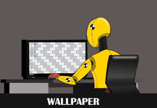 Cartoon: Wallpaper... (medium) by berk-olgun tagged wallpaper