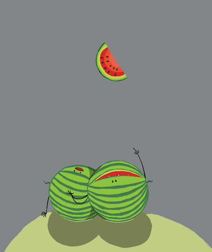 Cartoon: Watermelon in Love... (medium) by berk-olgun tagged watermelon,in,love