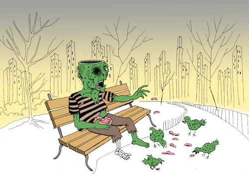 Cartoon: Zombie Birds... (medium) by berk-olgun tagged zombie,birds