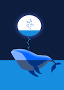 Cartoon: Moon and the Whale... (small) by berk-olgun tagged moon,and,the,whale
