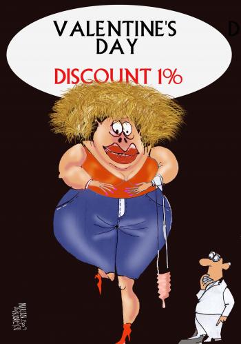 Cartoon: discount (medium) by Marian Avramescu tagged mav