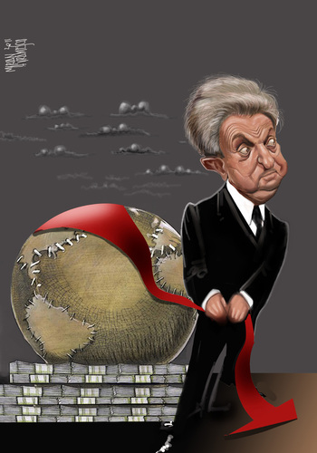 Cartoon: George Soros (medium) by Marian Avramescu tagged mmmmmmmmmmm