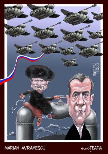 Cartoon: Putin Medvedev (medium) by Marian Avramescu tagged energy