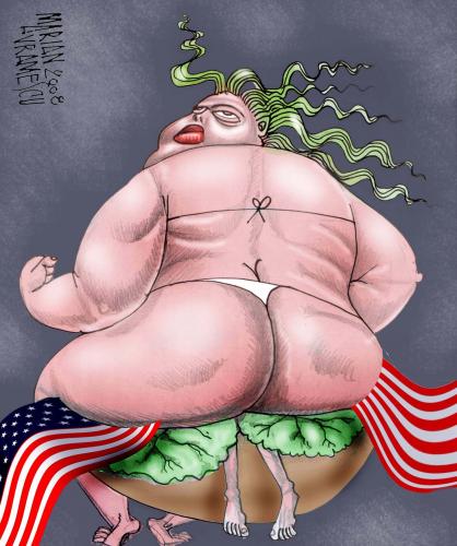 Cartoon: USA HAMBURGER (medium) by Marian Avramescu tagged mav