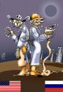 Cartoon: the economic duel (small) by Marian Avramescu tagged duel