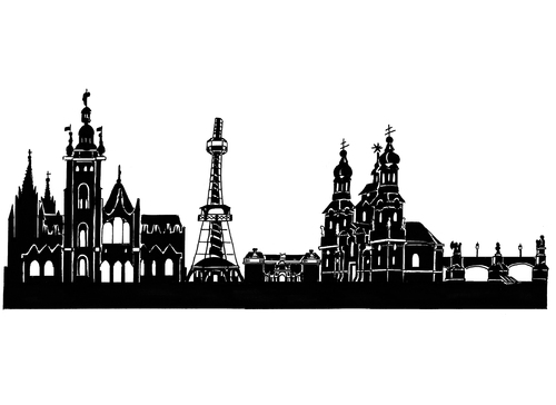 Cartoon: Skyline Prag (medium) by Glenn M Bülow tagged tourismus,reisen,republik,tschechische,prag,prague,czech,travel,city,skyline,monument,sightseeing,sights