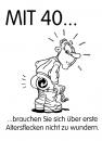 Cartoon: Altersfleck (small) by Glenn M Bülow tagged grüner,punkt,duales,system,40,altern,aging,geburtstag,midlife,crisis