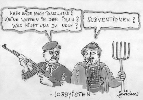 Cartoon: Lobbyisten (medium) by jerichow tagged brüssel,eu,kommission,agrarsubventionen,subventionen,steuergeldverschwendung,waffenlieferung,waffentransfer,irak,kalifat,isis,is,milan,kurden,pkk,nahostkonflikt,rebellen,brüssel,eu,kommission,agrarsubventionen,subventionen,steuergeldverschwendung,waffenlieferung,waffentransfer,irak,kalifat,isis,is,milan,kurden,pkk,nahostkonflikt,rebellen