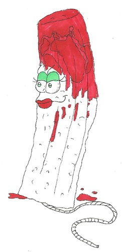 Cartoon: Bloody Tampon (medium) by m-crackaz tagged bloody,tampon,tampax