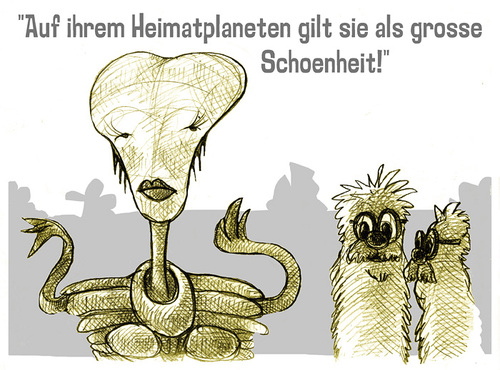 Cartoon: ausserirdisch (medium) by jenapaul tagged alien,humor,outer,space,aliens