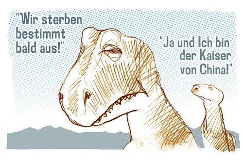 Cartoon: bernd (medium) by jenapaul tagged humor,saurier,pessimist,dinosaurier,urzeit,witz