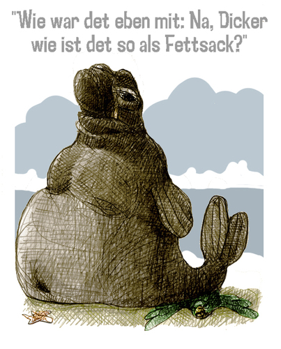 Cartoon: dick (medium) by jenapaul tagged dick,seeelefant,möwe,humor,tiere
