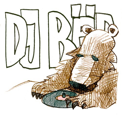 Cartoon: dj bär (medium) by jenapaul tagged bear,dj,fun,humor,music,animals