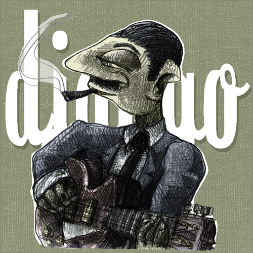 Cartoon: django (medium) by jenapaul tagged django,rheinhardt,jazz,music,guitarist,guitar,swing