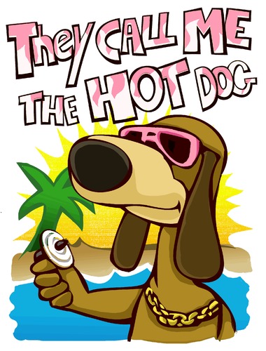 Cartoon: they call me the hot dog (medium) by jenapaul tagged dogs,animals,fun,holidays,sun,hot,vacation,sea