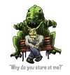 Cartoon: why do you stare at me? (small) by jenapaul tagged gozilla,monsters,fun,staring
