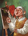 Cartoon: Hieronimus (small) by Wiejacki tagged art,paintings,medieval