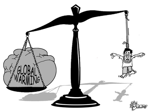 Cartoon: Global Warming hanging (medium) by Shams tagged global,warming