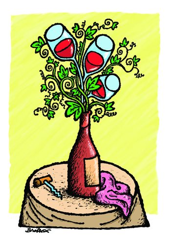 Cartoon: Wine flower (medium) by svitalsky tagged wine,flower,glass,cartoon,svitalsky,svitalskybros