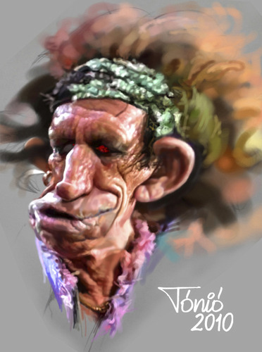 Cartoon: Keith Richards  Rolling Stones (medium) by Tonio tagged rock,and,roll