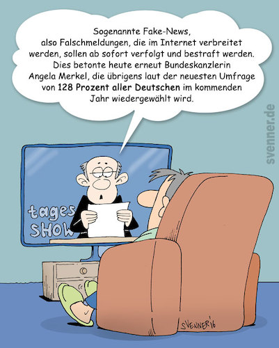 Cartoon: Cartoon Fakenews (medium) by svenner tagged fakenews,falschmeldungen,postfaktisch,lügen