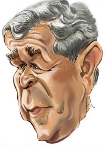 Cartoon: George Bush (medium) by zsoldos tagged usa,president,now
