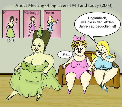 Cartoon: Flüsse quellen über (medium) by Nk tagged fluss,river,klima,fat,woman