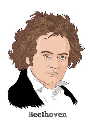 Cartoon: Beethoven (medium) by Vandersart tagged beethoven,music,composer