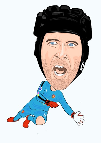 Cartoon: Cech Arsenal (medium) by Vandersart tagged arsenal,cartoons,caricatures