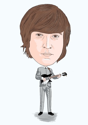 Cartoon: The Beatles John Lennon (medium) by Vandersart tagged beatles,cartoons,caricatures