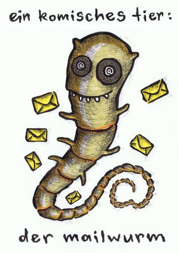 Cartoon: mailwurm (medium) by meikel neid tagged wortspiel,tier,süss,wurm