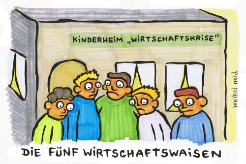Cartoon: wirtschaftswaisen (medium) by meikel neid tagged wirtschaft,wirtschaftsweise,heim,kinderheim,waisen