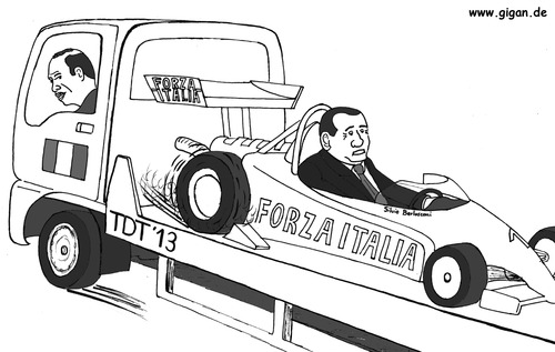 Cartoon: Forza Italia (medium) by TDT tagged silvio,berlusconi,angelino,alfano,italien,senat,hausarrest,steuerhinterziehung,korruption,pdl