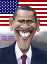 Cartoon: Barack Obama (small) by Fred Makubuya tagged obama libya north africa war politics usa happy president
