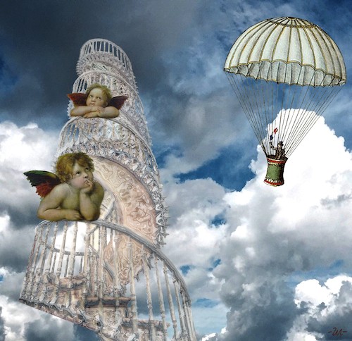 Cartoon: Caracole (medium) by zu tagged caracole,parachute,putto