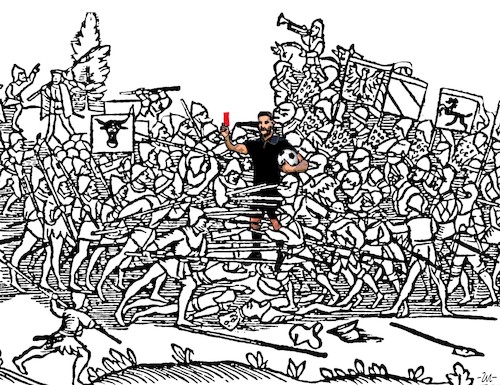 Cartoon: Combat (medium) by zu tagged combat,football,judge