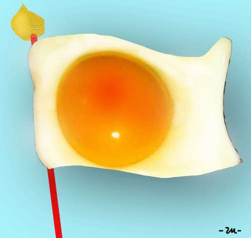 Cartoon: flagg (medium) by zu tagged flag,egg