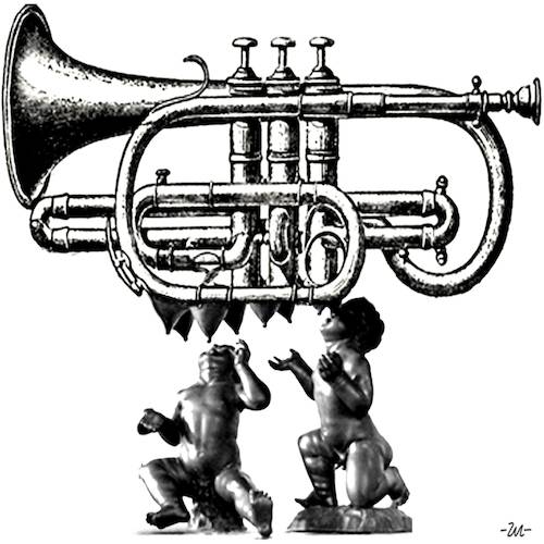Cartoon: Jazz (medium) by zu tagged jazz,trompete,rome,romulus,remus