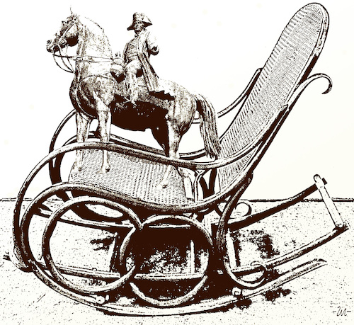 Cartoon: Pension (medium) by zu tagged pension,equestrian,statue,napoleon