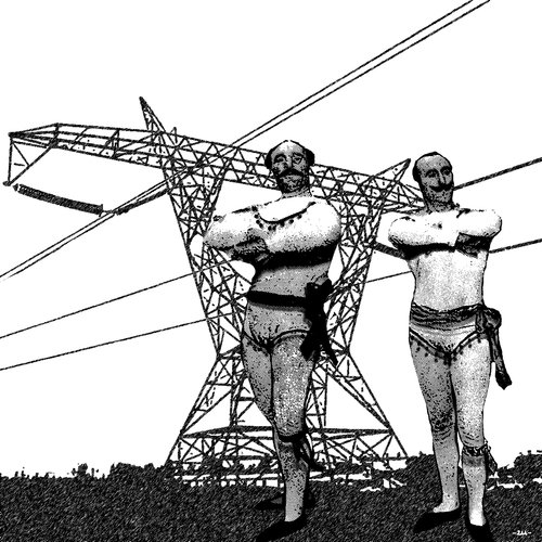 Cartoon: Power (medium) by zu tagged power,wire,artist,strongman