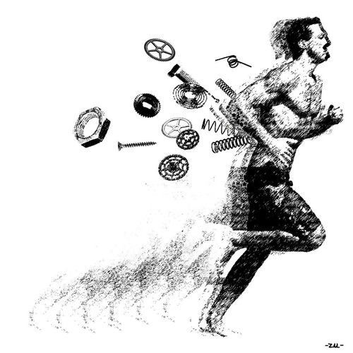 Cartoon: Running (medium) by zu tagged running,time,sport