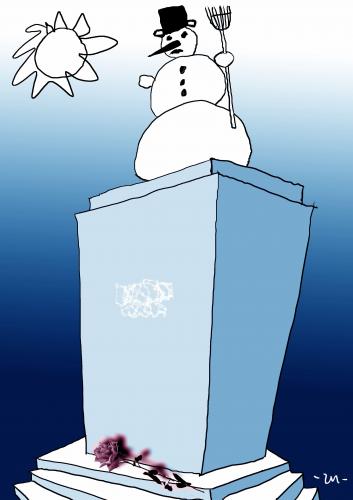 Cartoon: snowman (medium) by zu tagged snowman,memorial