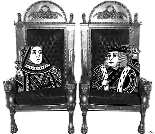 Cartoon: Throne (medium) by zu tagged throne,playing,card