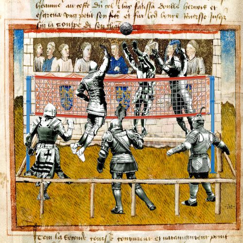 Cartoon: Tournament (medium) by zu tagged tournament,volleyball,medieval,sport