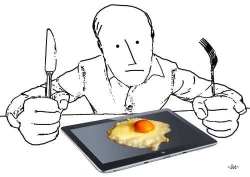 Cartoon: Virtual (medium) by zu tagged computer,tablet,virtual,egg