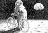 Cartoon: Monkey on the Moon (small) by zu tagged monkey,moon,bike
