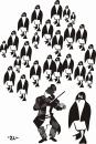 Cartoon: penguin (small) by zu tagged penguin music art
